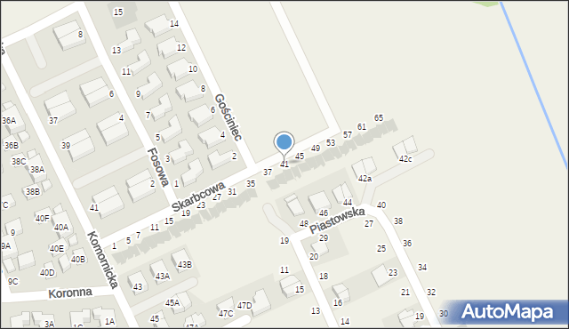 Dąbrówka, Skarbcowa, 41, mapa Dąbrówka