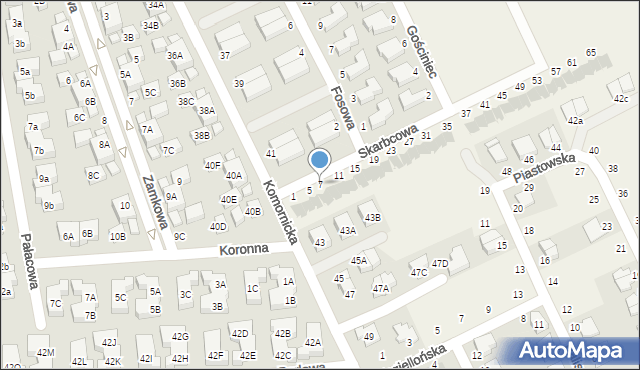 Dąbrówka, Skarbcowa, 7, mapa Dąbrówka