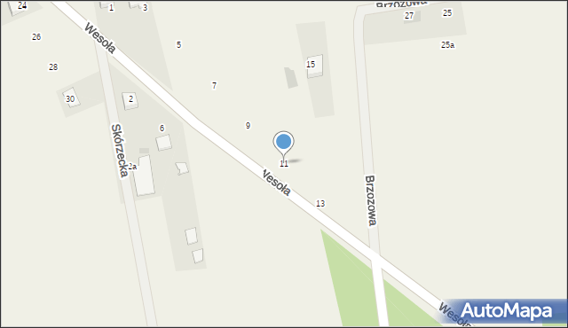 Dąbrówka-Ług, Skórzecka, 11, mapa Dąbrówka-Ług