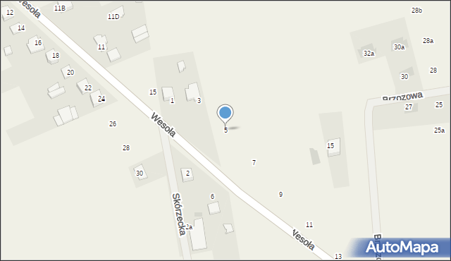 Dąbrówka-Ług, Skórzecka, 5, mapa Dąbrówka-Ług