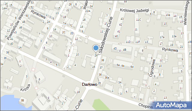 Darłowo, Skłodowskiej-Curie Marii, 14, mapa Darłowo