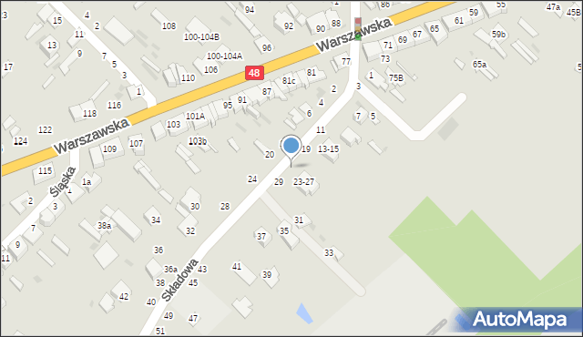 Dęblin, Składowa, 25, mapa Dęblin