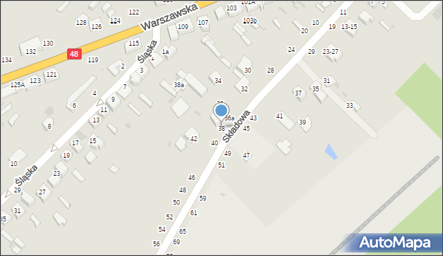 Dęblin, Składowa, 38, mapa Dęblin