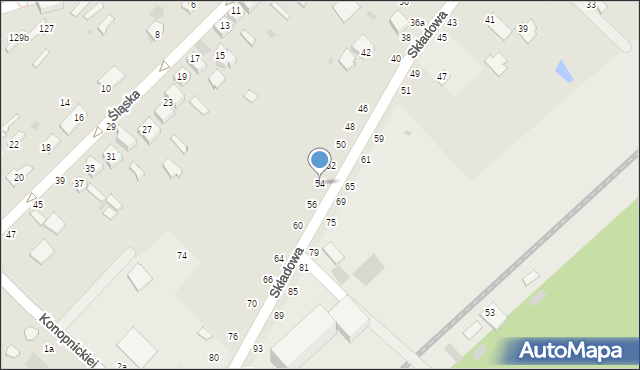 Dęblin, Składowa, 54, mapa Dęblin