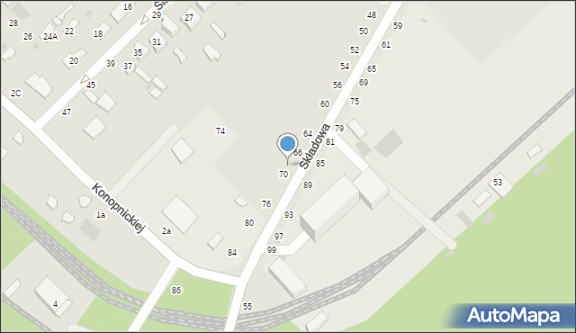 Dęblin, Składowa, 68, mapa Dęblin