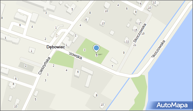 Dębowiec, Skoczowska, 5, mapa Dębowiec