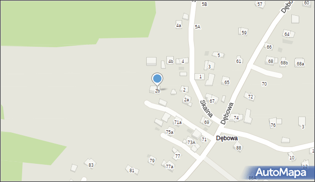 Dobczyce, Skalna, 2b, mapa Dobczyce