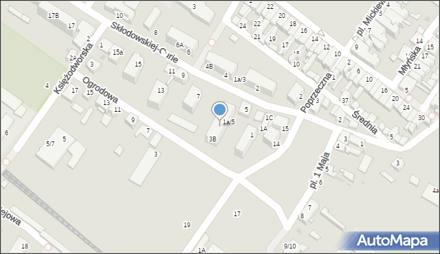 Działdowo, Skłodowskiej-Curie Marii, 3A, mapa Działdowo