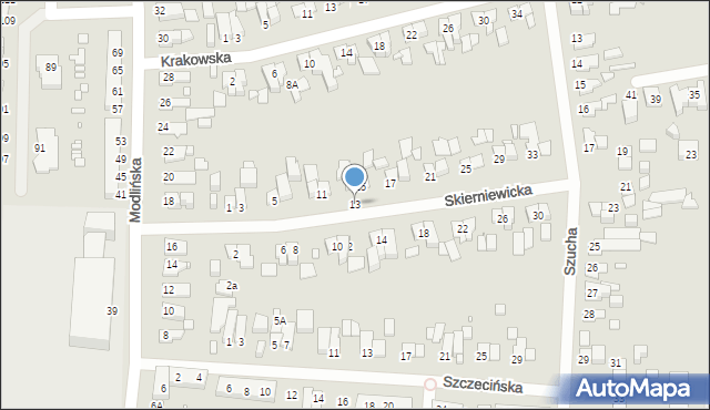 Elbląg, Skierniewicka, 13, mapa Elbląga