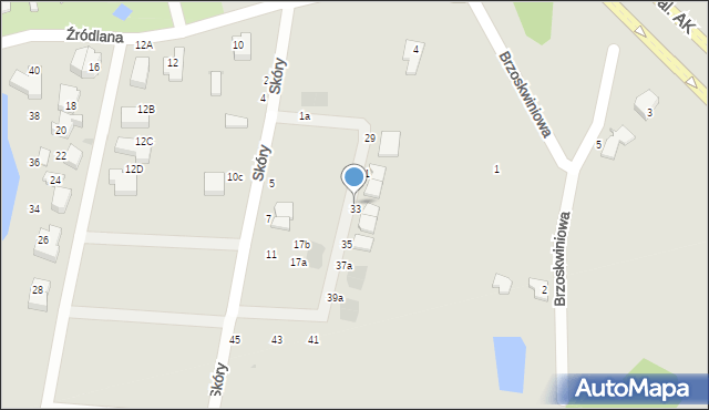 Gdańsk, Skóry Krzysztofa, prof., 33a, mapa Gdańska