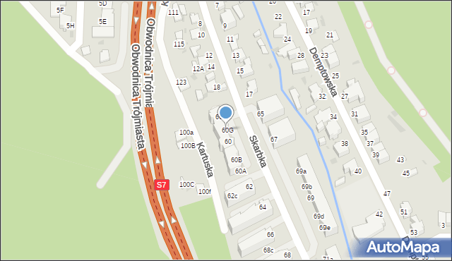 Gdynia, Skarbka, 60G, mapa Gdyni