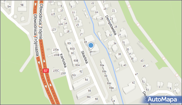 Gdynia, Skarbka, 67, mapa Gdyni