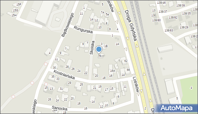 Gdynia, Skolska, 5, mapa Gdyni