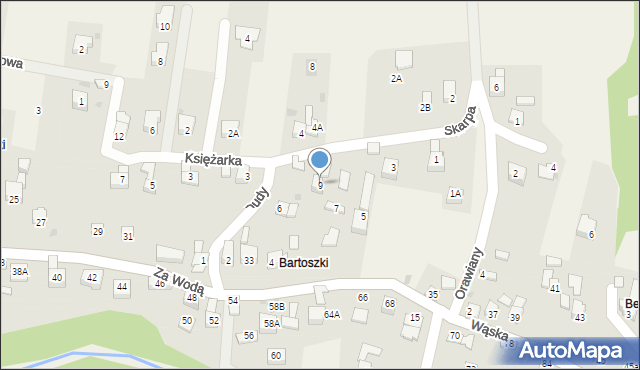 Gilowice, Skarpa, 9, mapa Gilowice