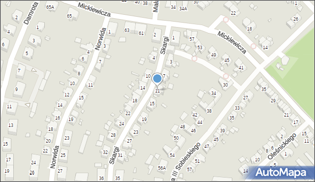 Gliwice, Skargi Piotra, ks., 11, mapa Gliwic