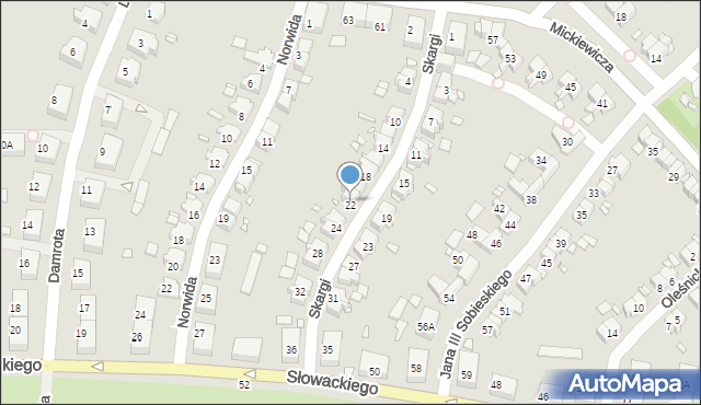 Gliwice, Skargi Piotra, ks., 22, mapa Gliwic
