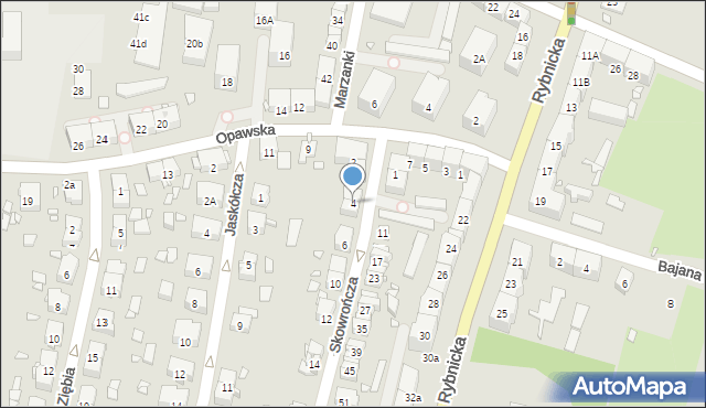 Gliwice, Skowrończa, 4, mapa Gliwic