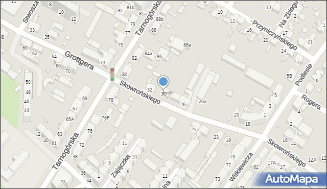 Gliwice, Skowrońskiego Aleksandra, 30, mapa Gliwic