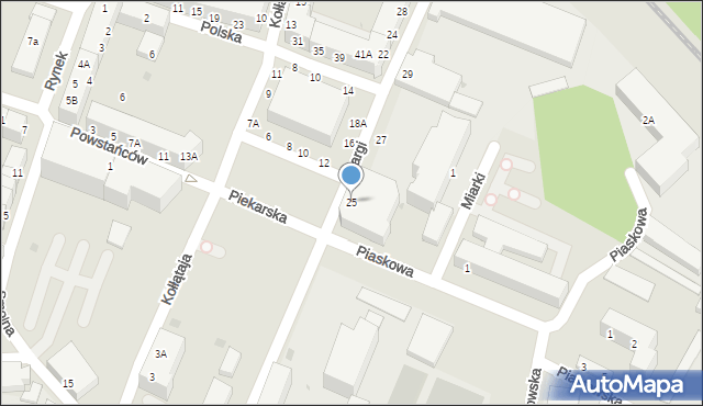 Głogów, Skargi Piotra, ks., 25, mapa Głogów