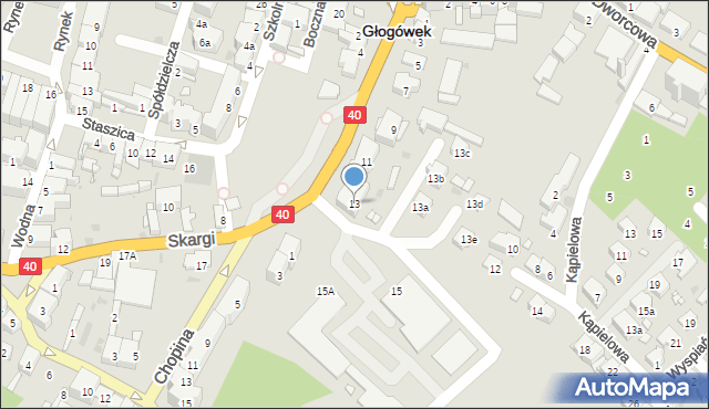 Głogówek, Skargi Piotra, ks., 13, mapa Głogówek