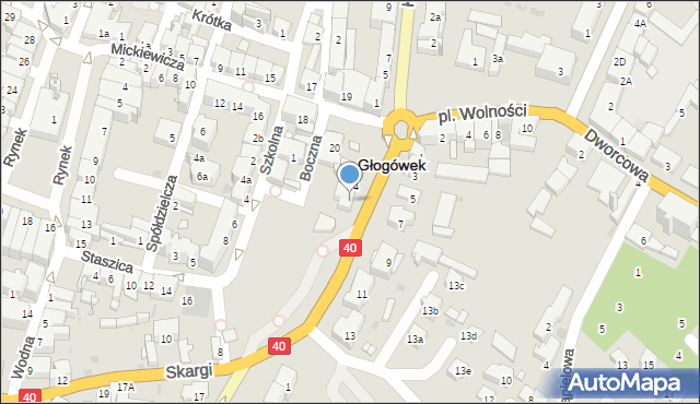Głogówek, Skargi Piotra, ks., 6, mapa Głogówek