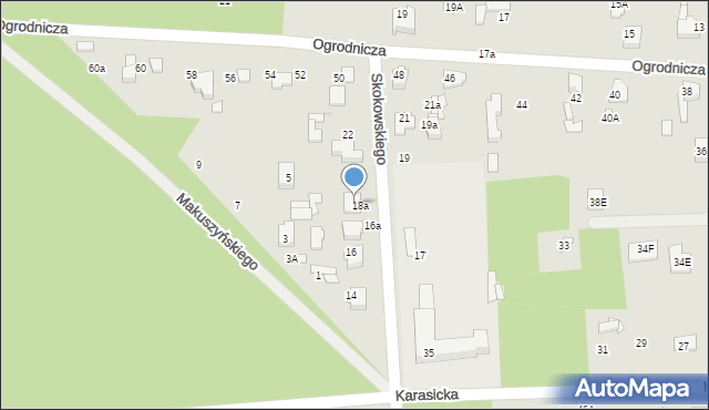 Głowno, Skokowskiego Juliana, gen., 18A, mapa Głowno