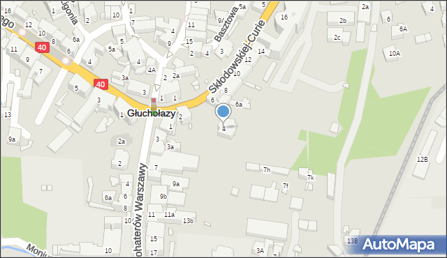 Głuchołazy, Skłodowskiej-Curie Marii, 4, mapa Głuchołazy