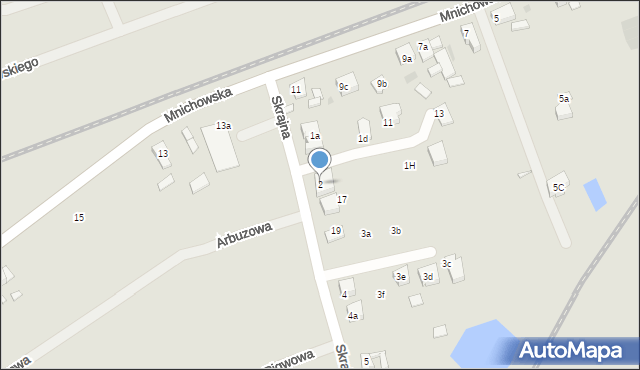 Gniezno, Skrajna, 2, mapa Gniezna