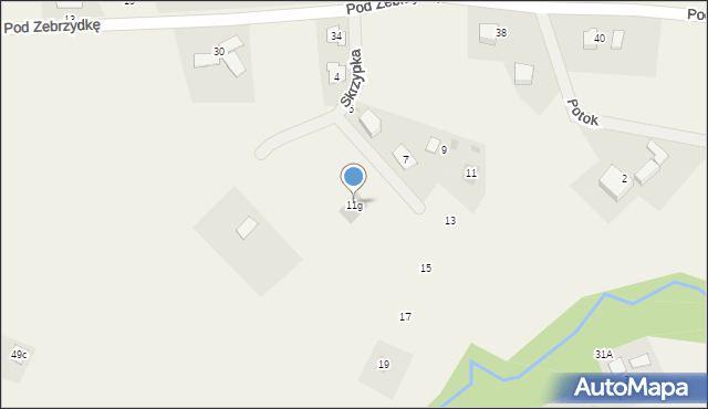 Górki Wielkie, Skrzypka Ludwika, 11g, mapa Górki Wielkie