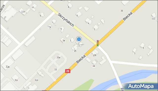 Gorlice, Skrzyńskich, 1, mapa Gorlic