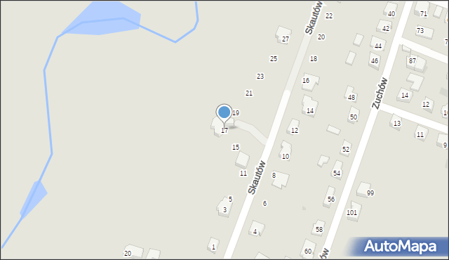 Gorzów Wielkopolski, Skautów, 17, mapa Gorzów Wielkopolski