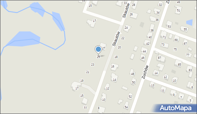 Gorzów Wielkopolski, Skautów, 25, mapa Gorzów Wielkopolski