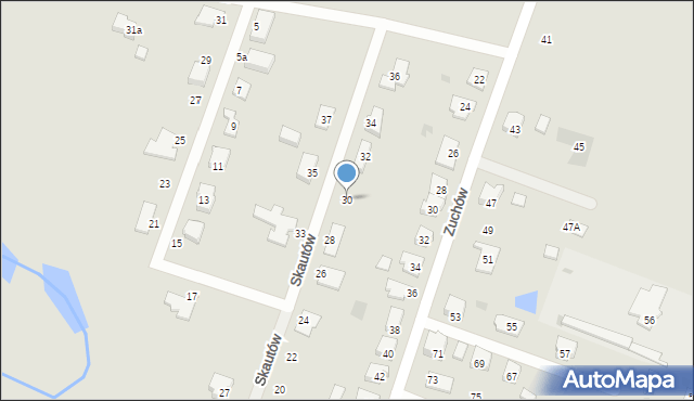 Gorzów Wielkopolski, Skautów, 30, mapa Gorzów Wielkopolski