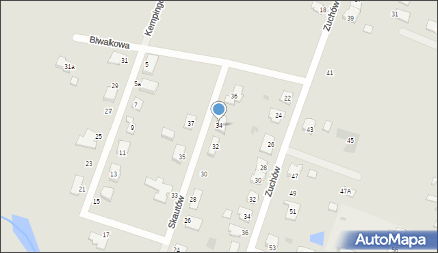 Gorzów Wielkopolski, Skautów, 34, mapa Gorzów Wielkopolski
