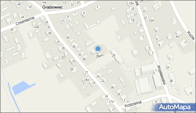 Grabowiec, Skierbieszowska, 26A, mapa Grabowiec