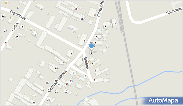 Grodków, Skośna, 1, mapa Grodków