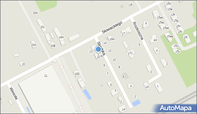 Grodzisk Mazowiecki, Skarbka Henryka, 11, mapa Grodzisk Mazowiecki