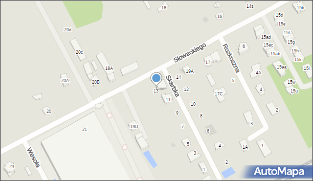 Grodzisk Mazowiecki, Skarbka Henryka, 13, mapa Grodzisk Mazowiecki