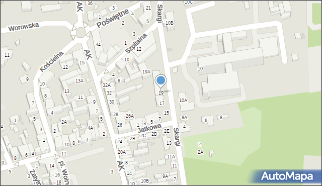 Grójec, Skargi Piotra, ks., 19, mapa Grójec
