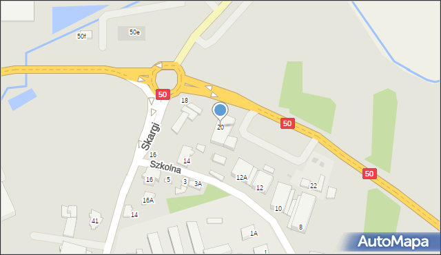 Grójec, Skargi Piotra, ks., 20, mapa Grójec