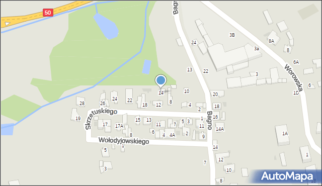 Grójec, Skrzetuskiego, 14, mapa Grójec