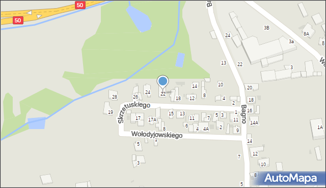 Grójec, Skrzetuskiego, 22, mapa Grójec