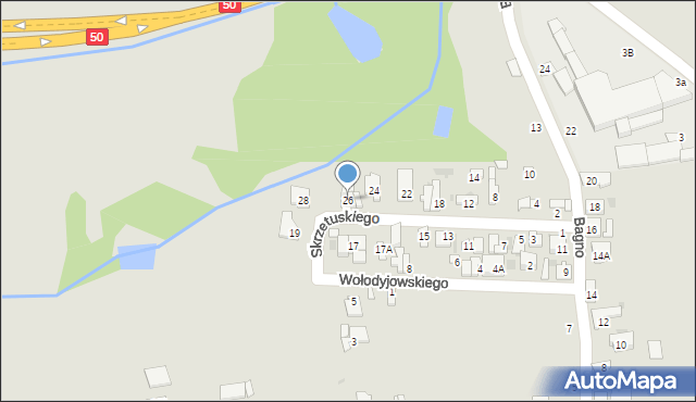 Grójec, Skrzetuskiego, 26, mapa Grójec