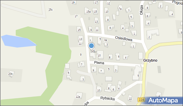 Grzybno, Skarpowa, 6, mapa Grzybno