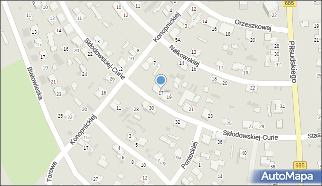 Hajnówka, Skłodowskiej-Curie Marii, 17, mapa Hajnówka