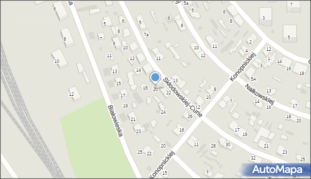 Hajnówka, Skłodowskiej-Curie Marii, 20, mapa Hajnówka