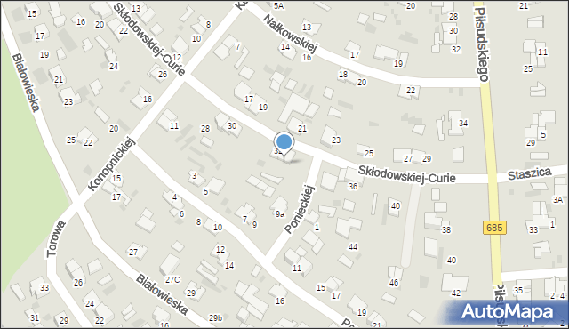 Hajnówka, Skłodowskiej-Curie Marii, 34, mapa Hajnówka