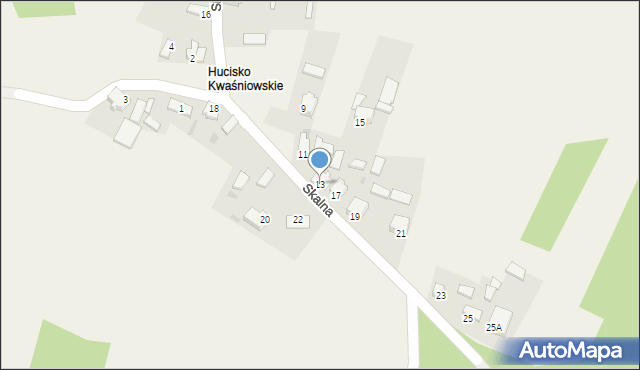 Hucisko, Skalna, 13, mapa Hucisko