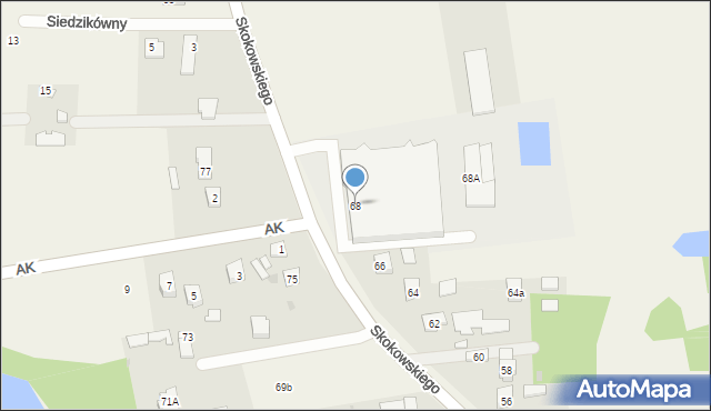 Jaktorów, Skokowskiego, gen., 68, mapa Jaktorów