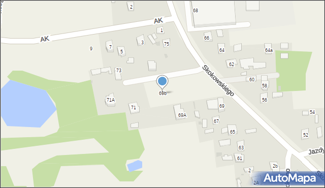 Jaktorów-Kolonia, Skokowskiego, gen., 69b, mapa Jaktorów-Kolonia